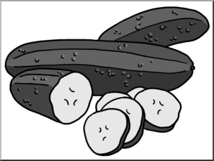 Clip Art: Cucumbers Grayscale I Abcteach Pluspng.com   Preview 1 - Cucumber Black And White, Transparent background PNG HD thumbnail