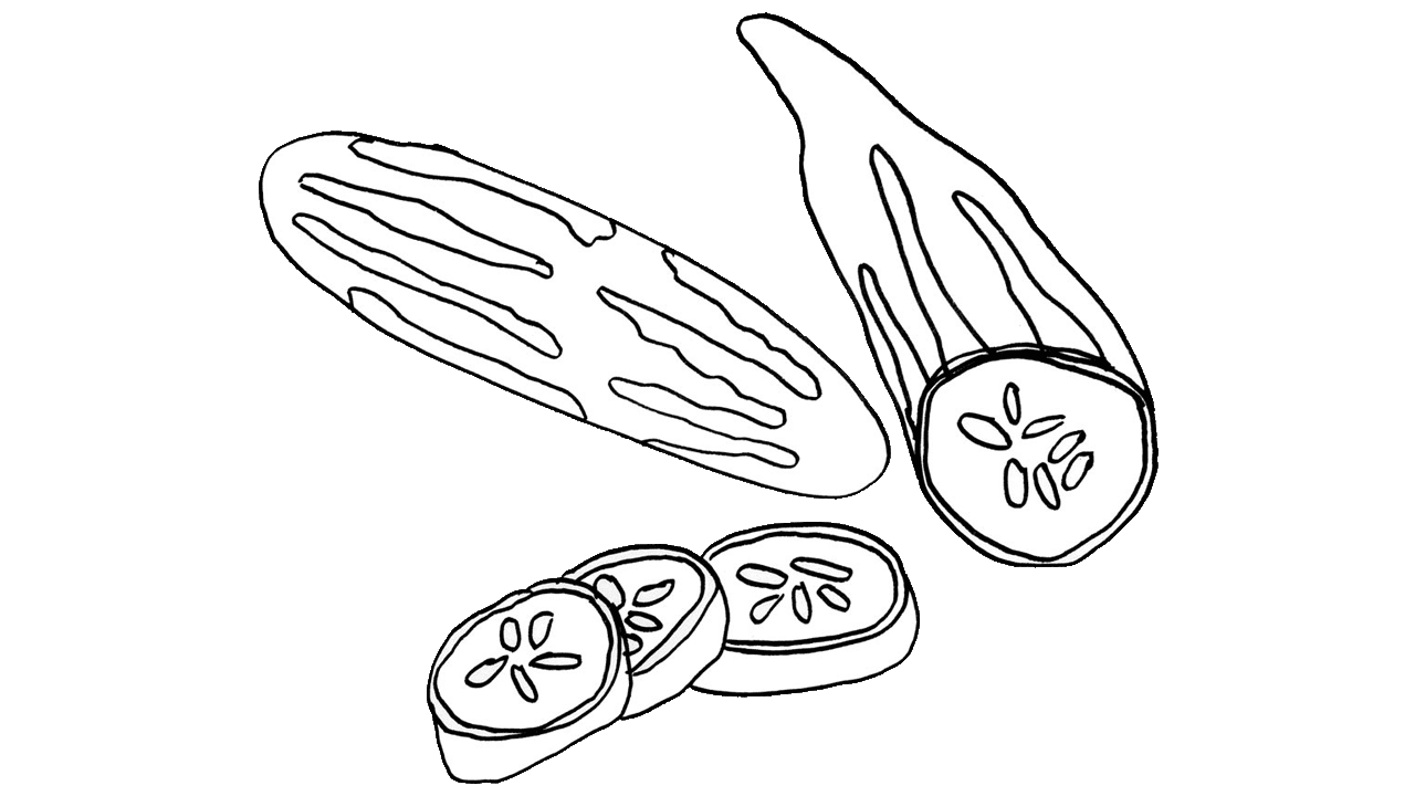 Clip Art: Cucumbers Bu0026W I