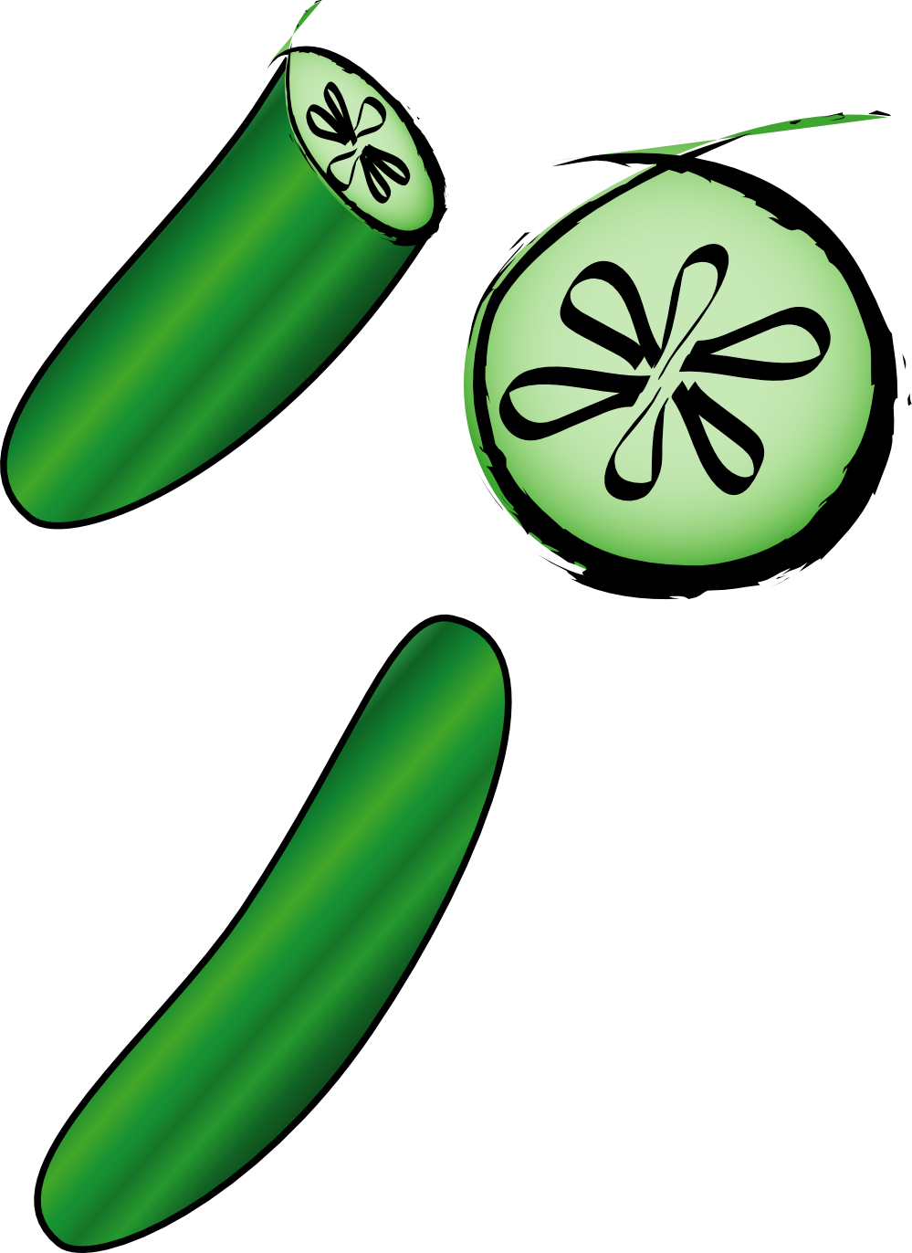 999X1372 Cucumber Clipart Black And White Free Images - Cucumber Slice Black And White, Transparent background PNG HD thumbnail