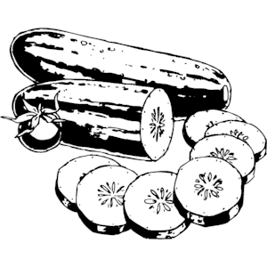 Cucumber Slice PNG Black And White - Cucumber Clipart Black
