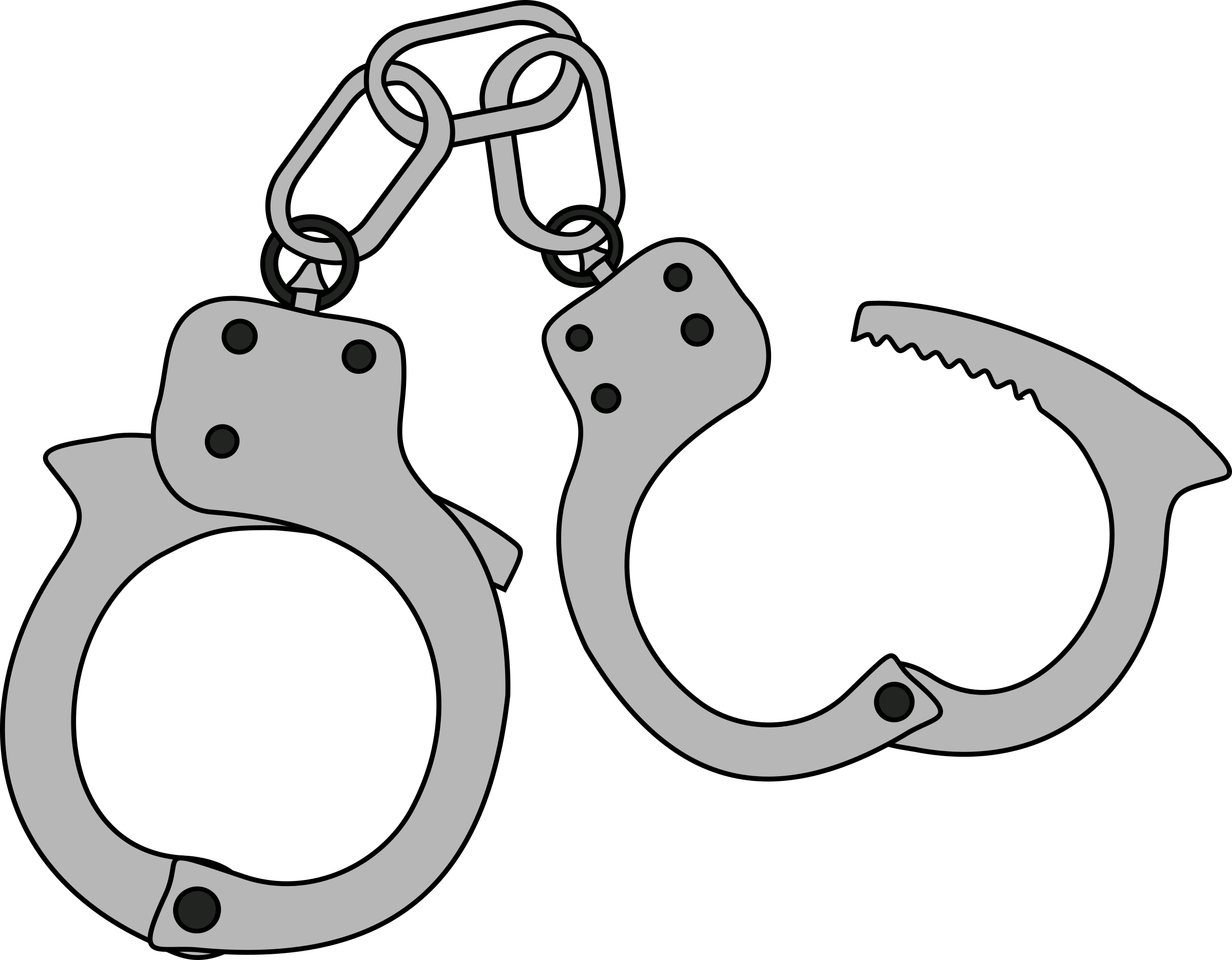Clipart   Simple Colored Handcuffs - Cuffed Hands, Transparent background PNG HD thumbnail