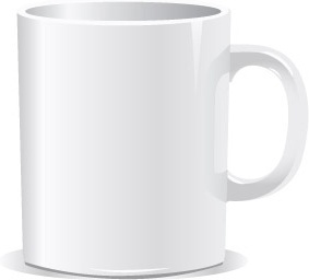 white coffee cup design vecto