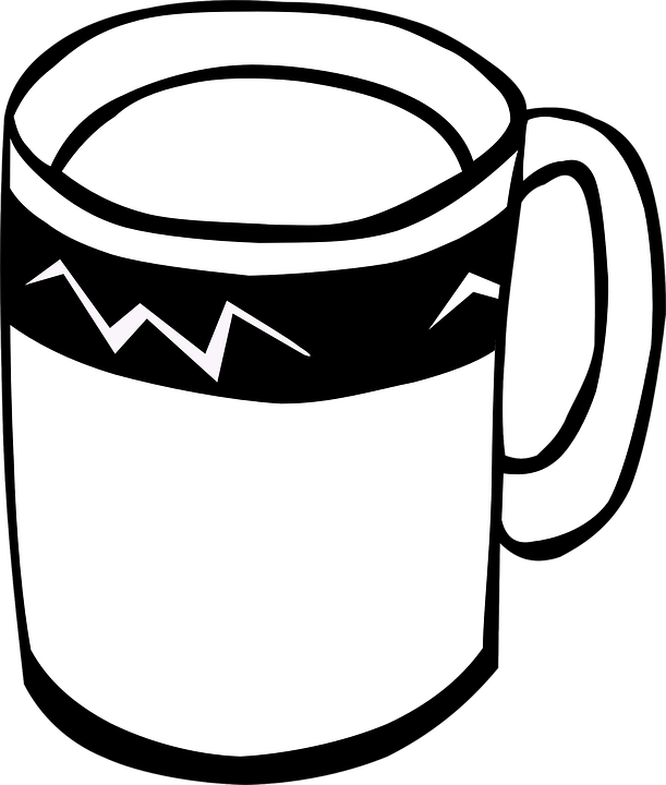 Kupa Sap Siyah Ve Beyaz Içki Içecek - Cups Black And White, Transparent background PNG HD thumbnail