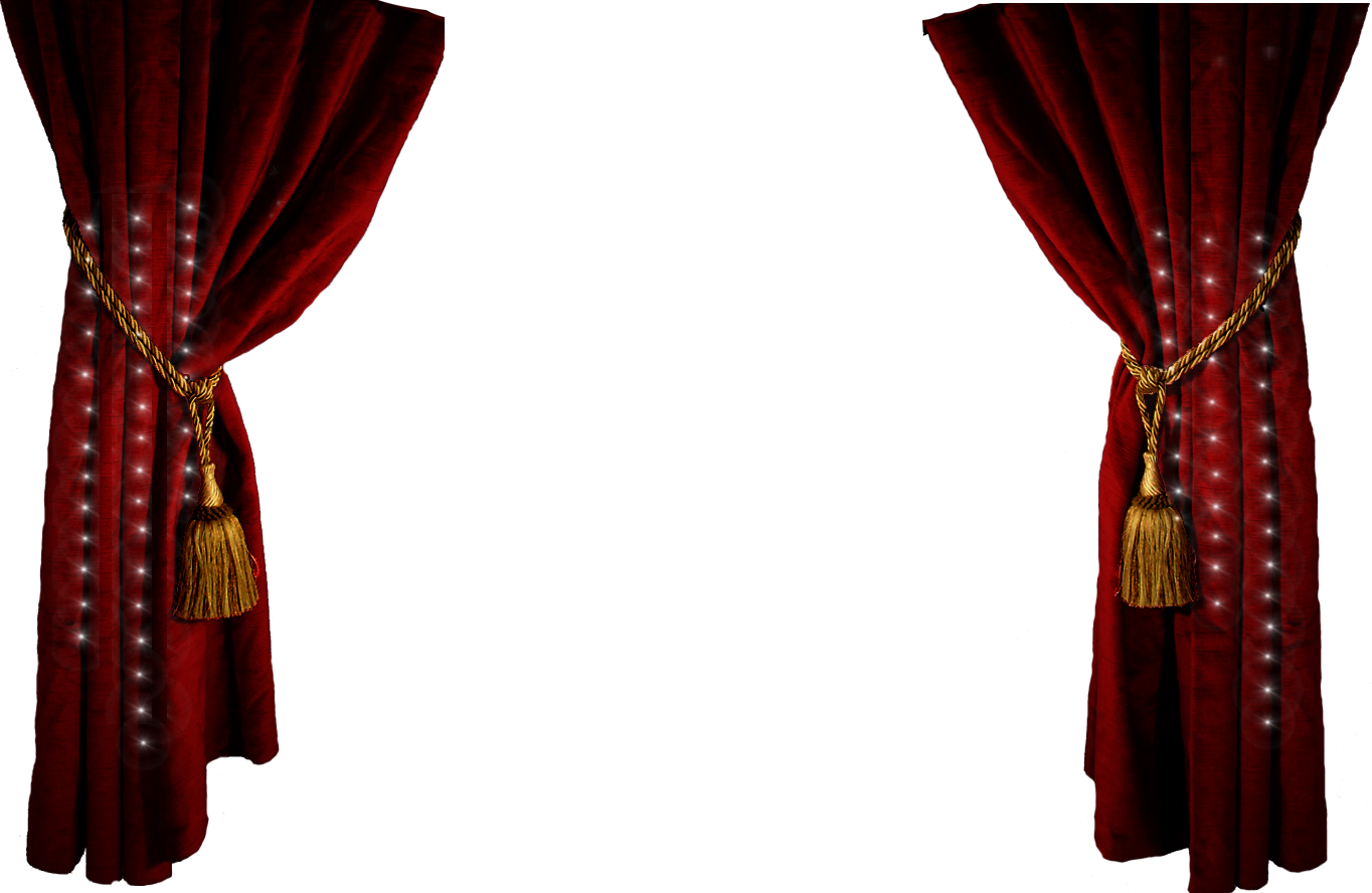 Red Curtains open, white back