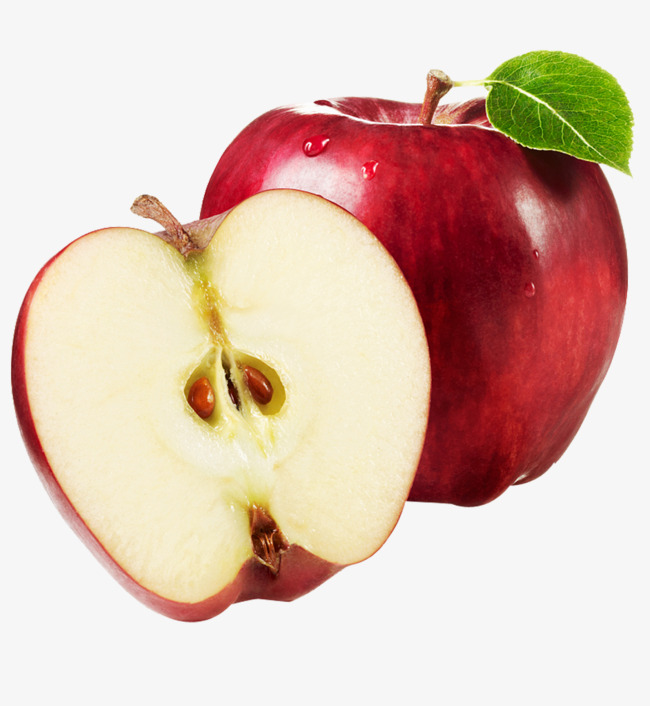 Apple Flesh, Half Apples, Cut Open, Leaf Png Image And Clipart - Cut Apple, Transparent background PNG HD thumbnail