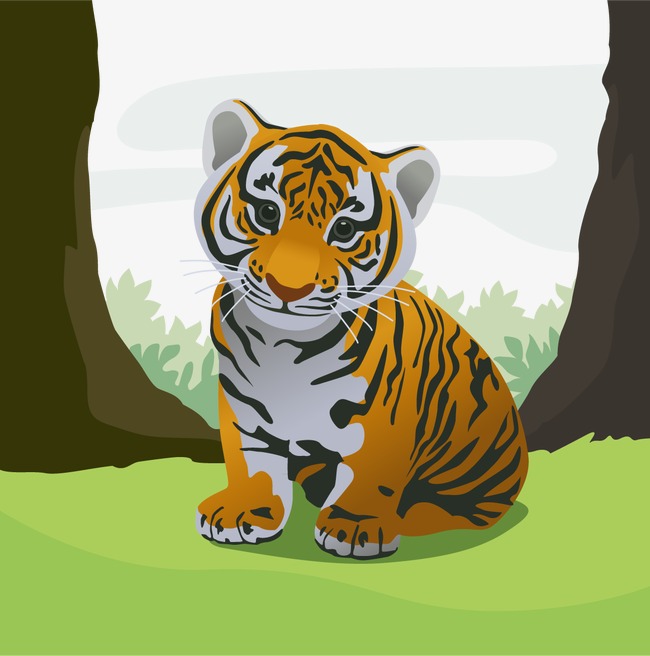 Vector Cute Little Tiger, Hd, Vector, Animal Free Png And Vector - Cute Animal, Transparent background PNG HD thumbnail