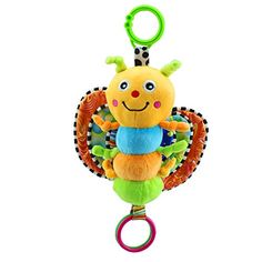 Baby Stroller Toys Hanging Musical Toy For 0 6 Year Old Baby Rattles With Bell Gift Soft Plush Doll - Cute Baby Bee, Transparent background PNG HD thumbnail