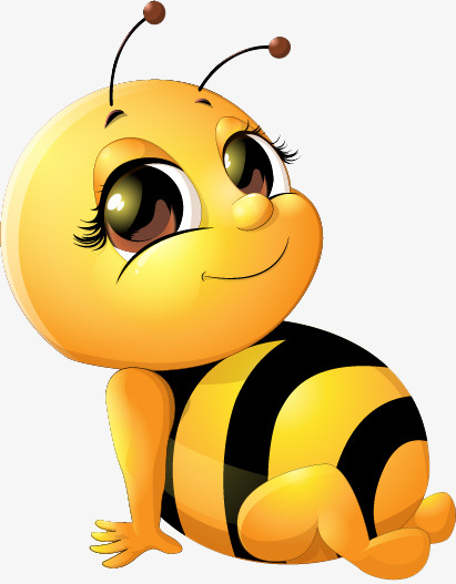Cute Baby Bee, Hand Painted, Cartoon, Insect Png Image And Clipart - Cute Baby Bee, Transparent background PNG HD thumbnail