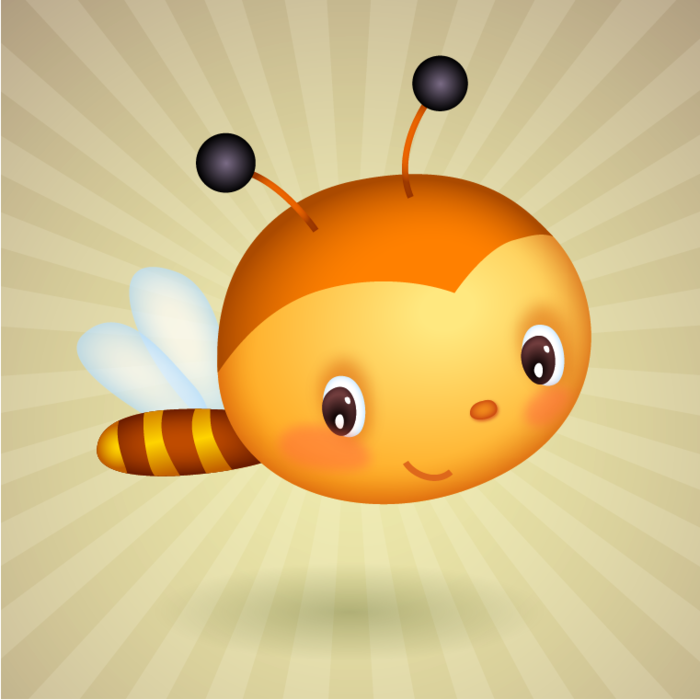 Cute Easter Baby Bee - Cute Baby Bee, Transparent background PNG HD thumbnail
