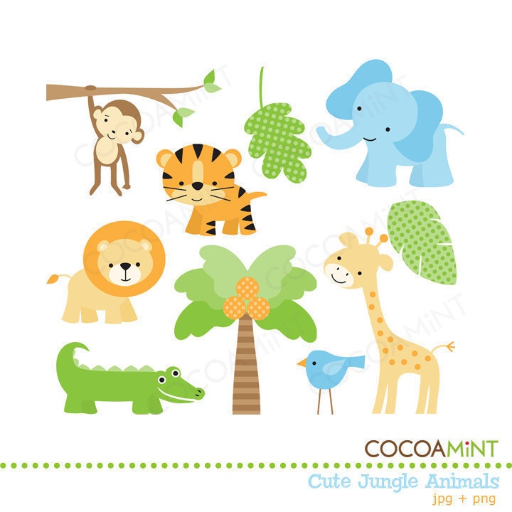 Jungle Baby Clipart Animals Jungle Clipart Free Clip Art   Cute Jungle Animals Png Hd - Cute Baby Zoo Animals, Transparent background PNG HD thumbnail