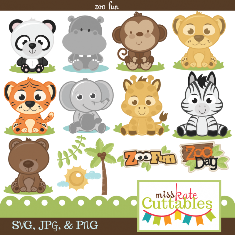 Miss Kate Cuttables Zoo Fun Bundle Svg Files For Scrapbooking Free Svg Files For Cutting Machines. Baby Zoo Animalswild Hdpng.com  - Cute Baby Zoo Animals, Transparent background PNG HD thumbnail