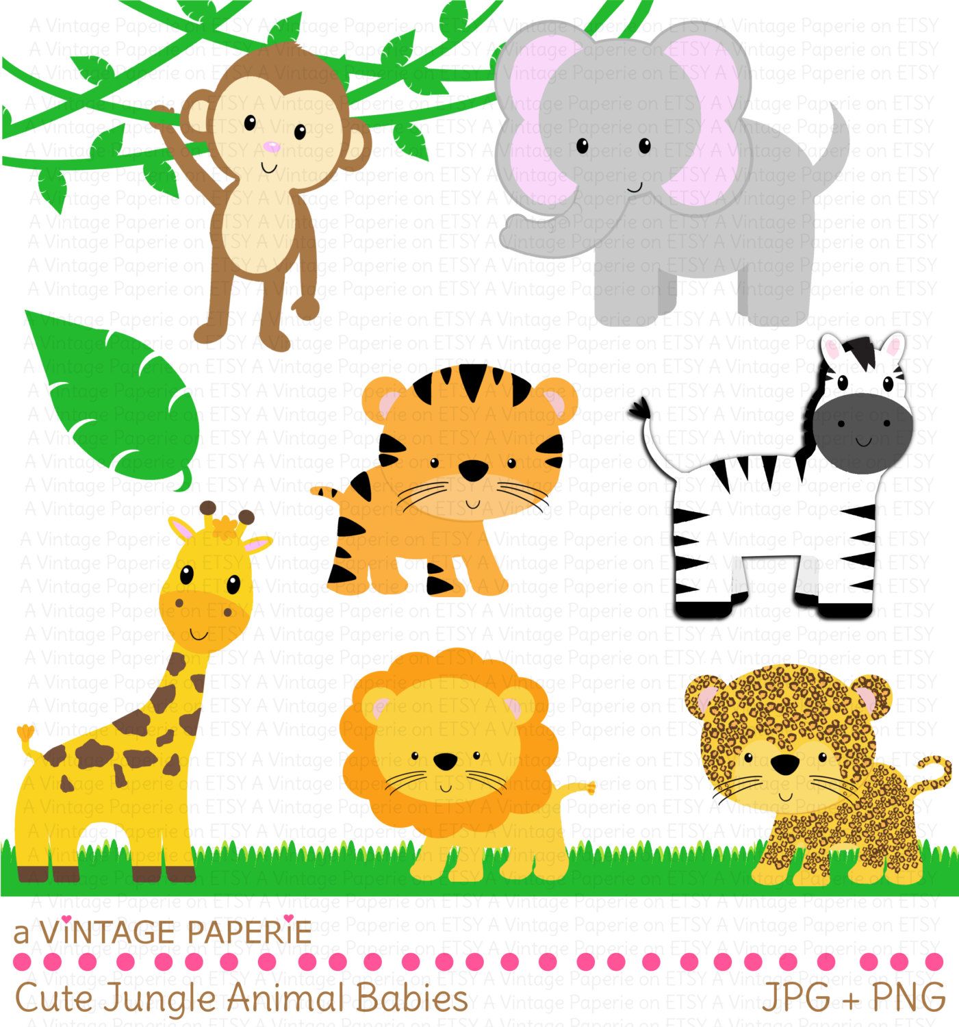 Baby Jungle Animals Clipart b