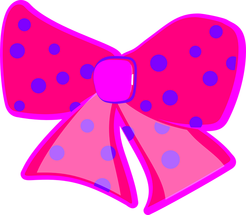 Ribbon Pink Bows Dotted Cute Bow Tie Beaut - Cute Bow, Transparent background PNG HD thumbnail