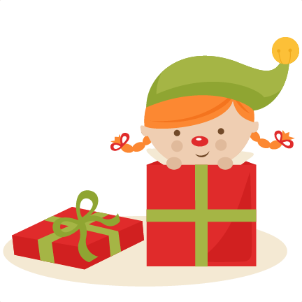 Girl Elf In Present Svg Cutting Files Christmas Svg Cuts Free Svgs Clipart - Cute Elves, Transparent background PNG HD thumbnail