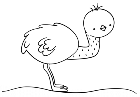 Click To See Printable Version Of Kawaii Emu Coloring Page - Cute Emu, Transparent background PNG HD thumbnail
