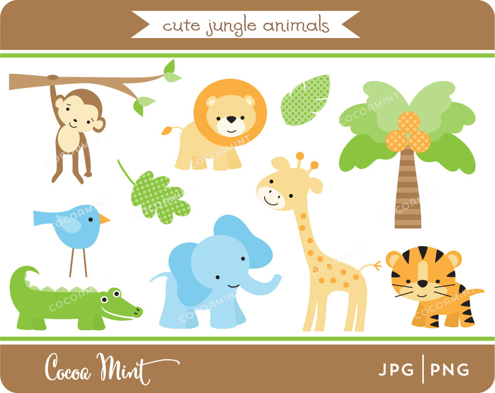 Baby Jungle Animal Clipart - 