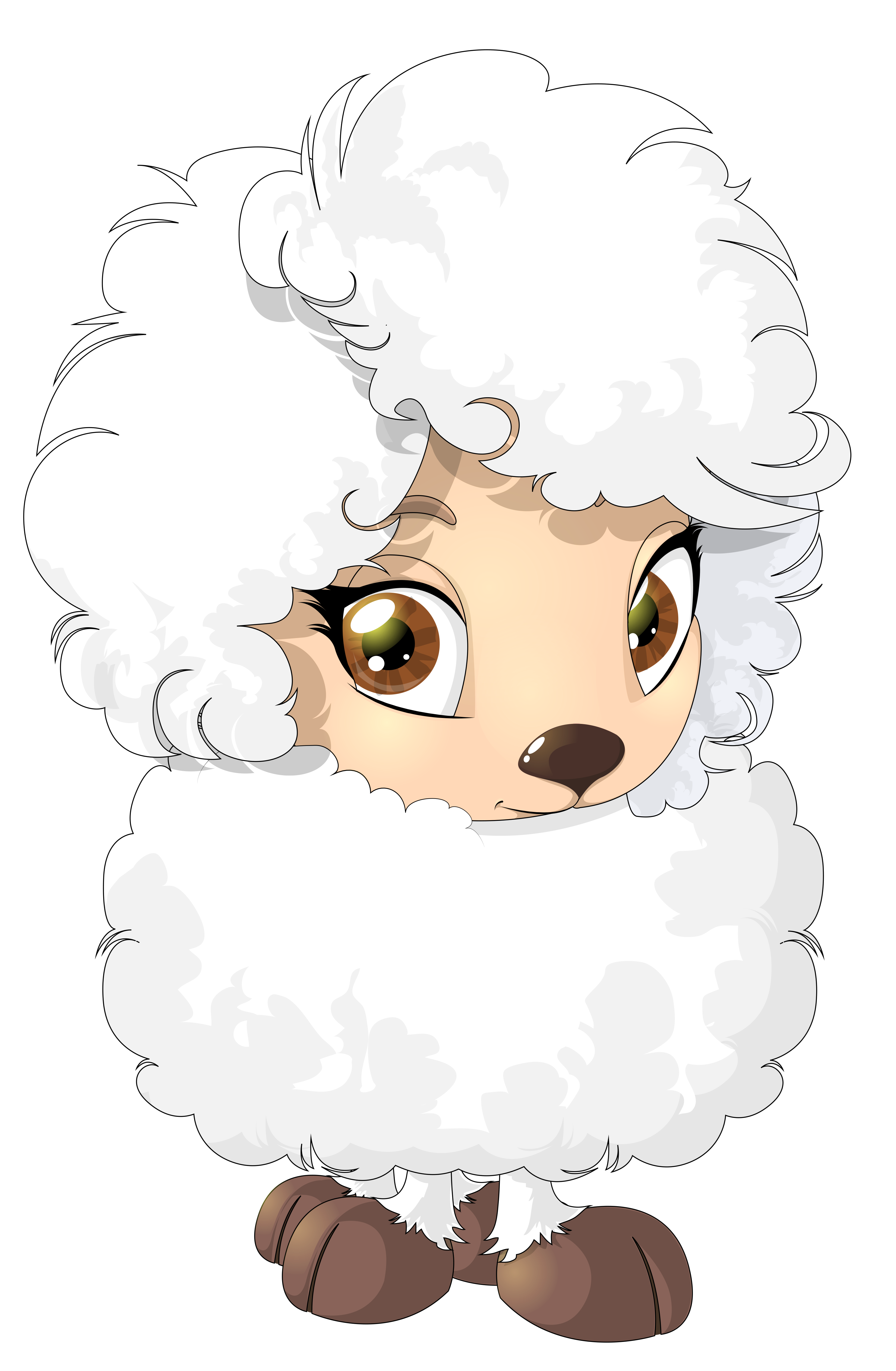 Transparent cute sheep clipar
