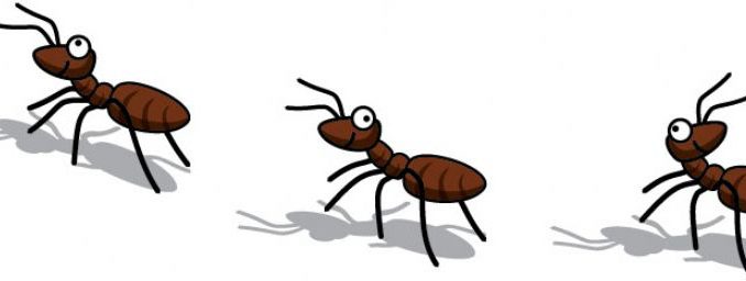 A Cartoon Ant Marching Ants A