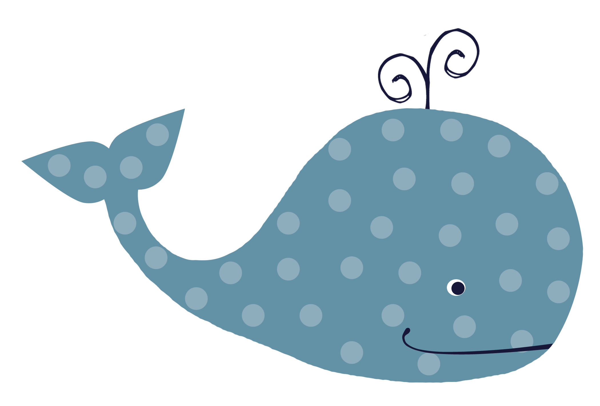 Whale clipart, cute animal cl