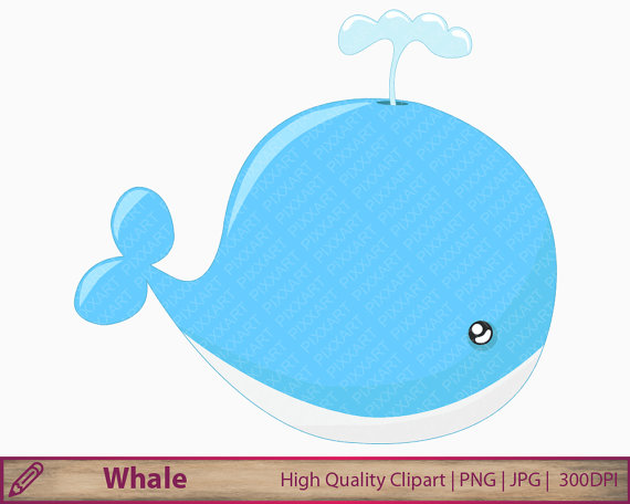 Whale Clipart, Cute Animal Clip Art, Baby Fish Illustration, Scrapbooking, Commercial Use, Digital Instant Download, Png Jpg 300Dpi From Pixxartpictures On Hdpng.com  - Cute Pictures Of Whales, Transparent background PNG HD thumbnail