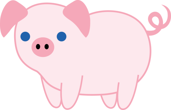 Cute Pink Piglet   Free Clip Art - Cute Pig, Transparent background PNG HD thumbnail