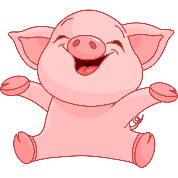 Happy Piggy - Cute Pig, Transparent background PNG HD thumbnail