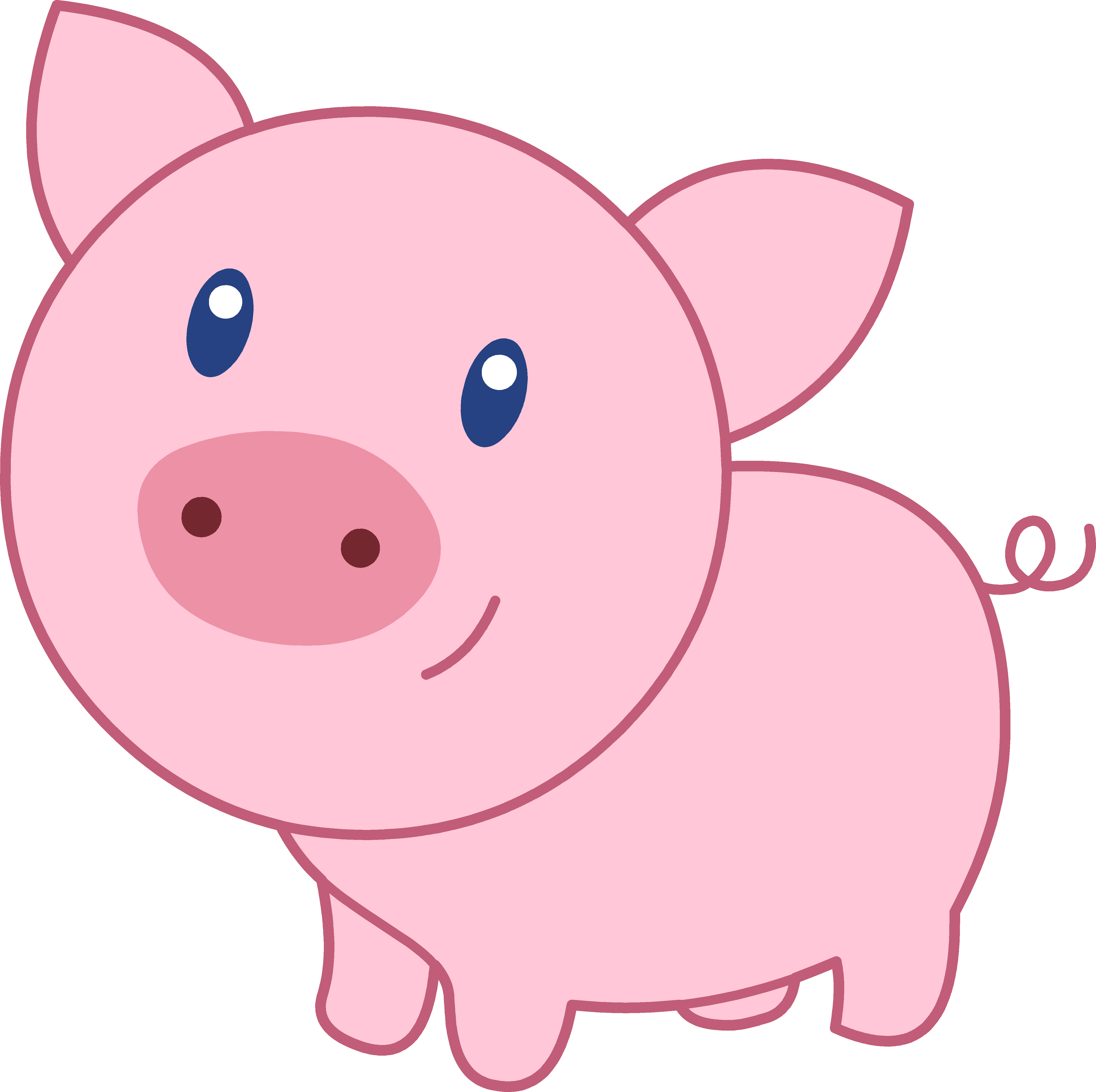Pig Cute Cartoon   Clipart Library - Cute Pig, Transparent background PNG HD thumbnail