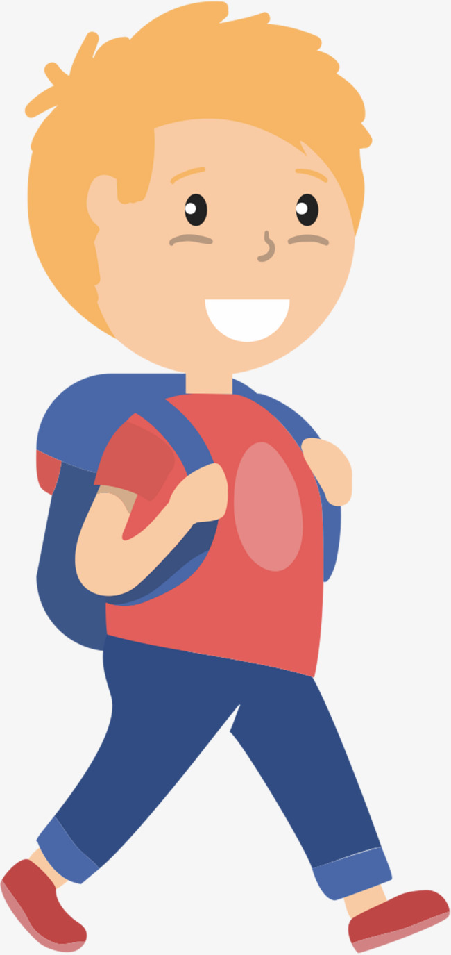 Cute Boy, Happy, Reading, School Bag Png And Vector - Cute For School, Transparent background PNG HD thumbnail