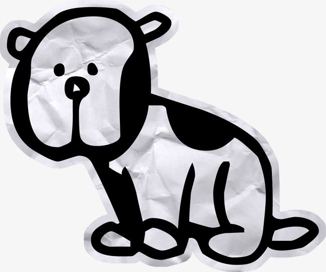 Crumpled Paper Cute Puppy, Puppy, Black And White, Broad Brush Png Image And - Cute Puppies Black And White, Transparent background PNG HD thumbnail
