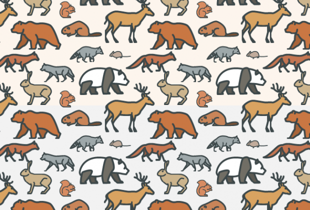 A Very Cute Seamless Vector Pattern Constructed Using The Vector Elements From Our Animal Wild Vector Set. The Pattern Includes Various Wild Animals. - Cute Wild Animal, Transparent background PNG HD thumbnail