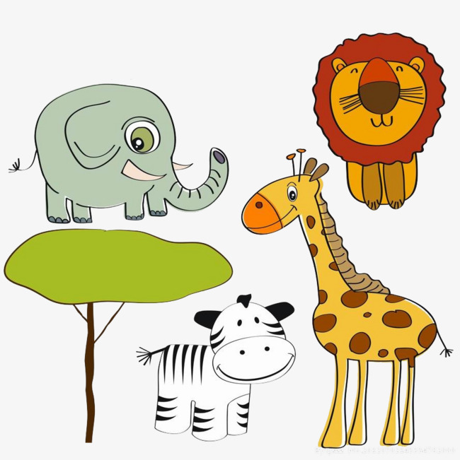 Zoo Cute Cartoon Animals, Cartoon, Lovely, Hand Painted Png Image And Clipart - Cute Zoo Animals, Transparent background PNG HD thumbnail