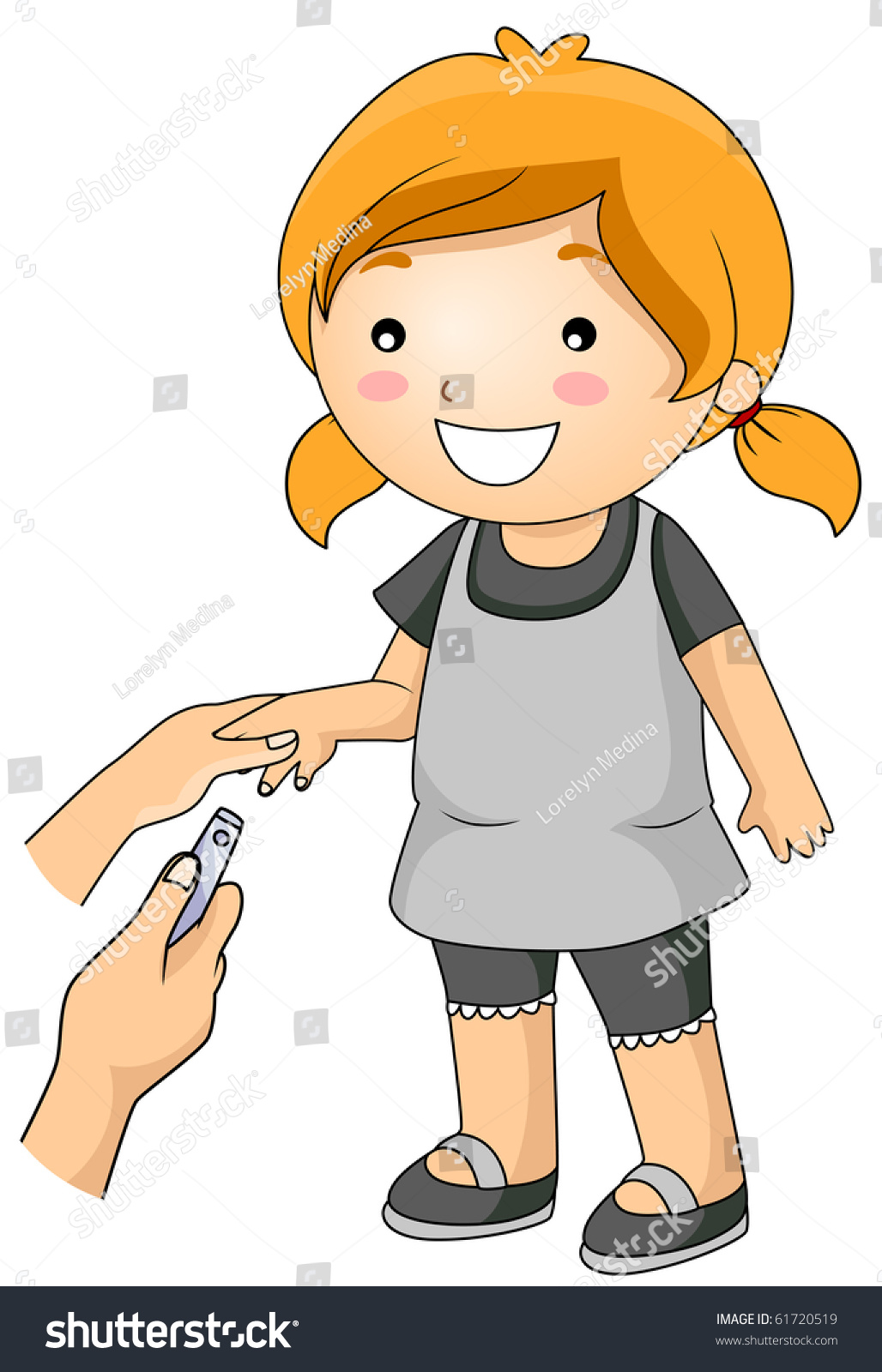 A Young Girl Getting Her Nails Cut   Vector - Cutting Nails, Transparent background PNG HD thumbnail