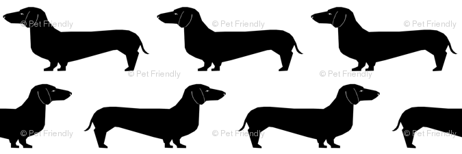 Doxie Dachshund Wiener Dog Sausage Dog Black And White Dog Silhouette Cute Dog Dogs Pet Wallpaper   Petfriendly   Spoonflower - Dachshund Black And White, Transparent background PNG HD thumbnail