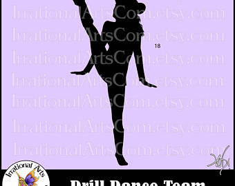 Drill Dance Team Silhouettes Pose 18   With 1 Eps U0026 Svg Vinyl Ready Files And - Dance Team Kickline, Transparent background PNG HD thumbnail
