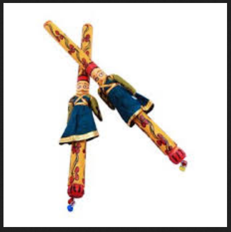 Dandiya Sticks( Decorated With Raja Rani Puppet 20 Sticks) - Dandiya, Transparent background PNG HD thumbnail