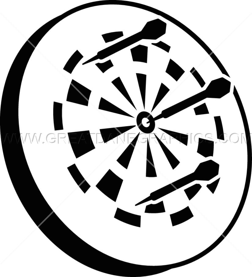Dart Board - Dart Black And White, Transparent background PNG HD thumbnail