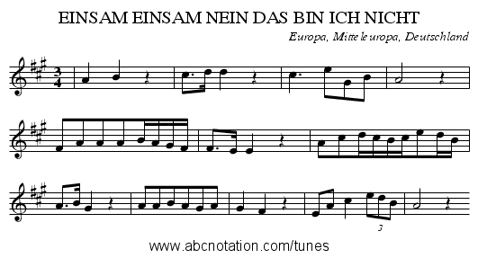 Einsam Einsam Nein Das Bin Ich Nicht   Staff Notation - Das Bin Ich, Transparent background PNG HD thumbnail