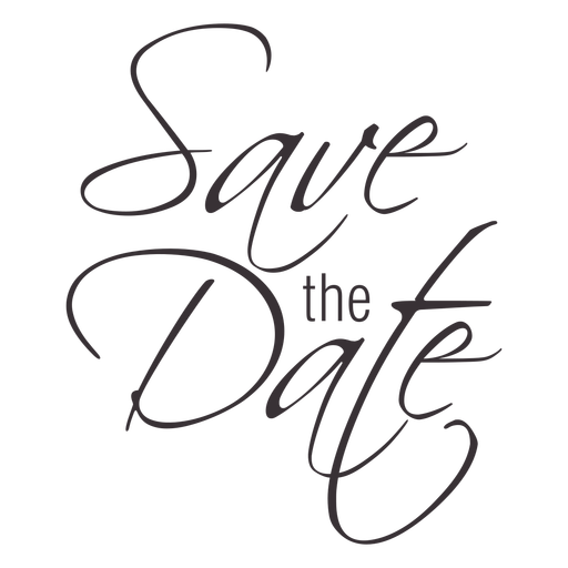 Save The Date Typography 2 Png   Save The Date Png Black And White - Date Black And White, Transparent background PNG HD thumbnail