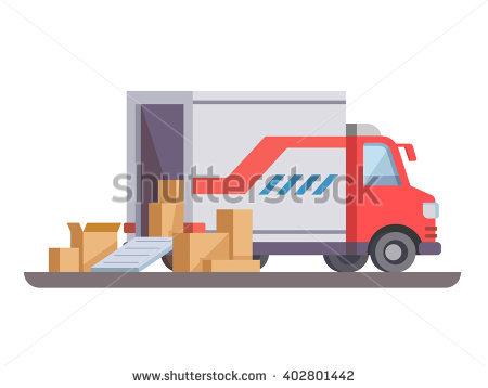 Workers Unloading Boxes from 