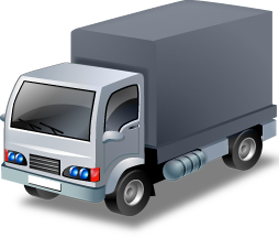 Truck - Delivery Truck Unloading, Transparent background PNG HD thumbnail