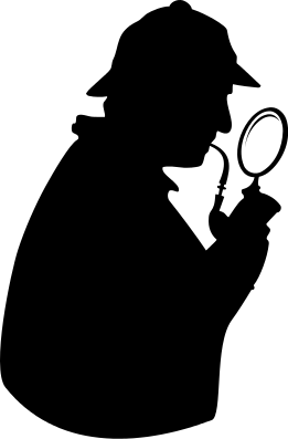 Detective with pipe and magnifying glass - PNG Magnifying Glass Detective, Detective PNG HD - Free PNG