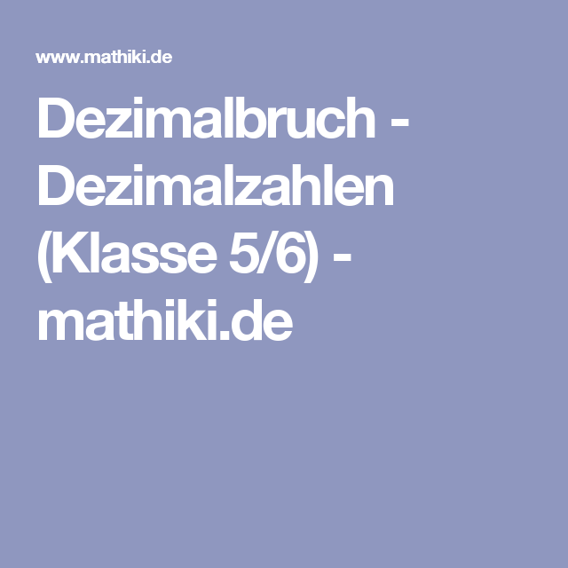 Dezimalbruch   Dezimalzahlen (Klasse 5/6)   Mathiki.de - Dezimalzahlen, Transparent background PNG HD thumbnail