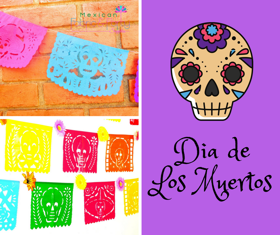 Day Of The Dead Banner, Multicolor Large 16Ft, Papel Picado Banner, Mexico Party - Dia De Los Muertos Banner, Transparent background PNG HD thumbnail