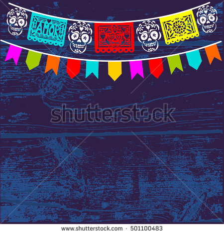 Dia De Los Muertos, Mexican Day Of The Dead Background With Paper Cut Flags, - Dia De Los Muertos Banner, Transparent background PNG HD thumbnail