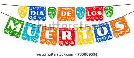 Mexican Bunting For Day Of The Dead (Dia De Los Muertos) - Dia De Los Muertos Banner, Transparent background PNG HD thumbnail