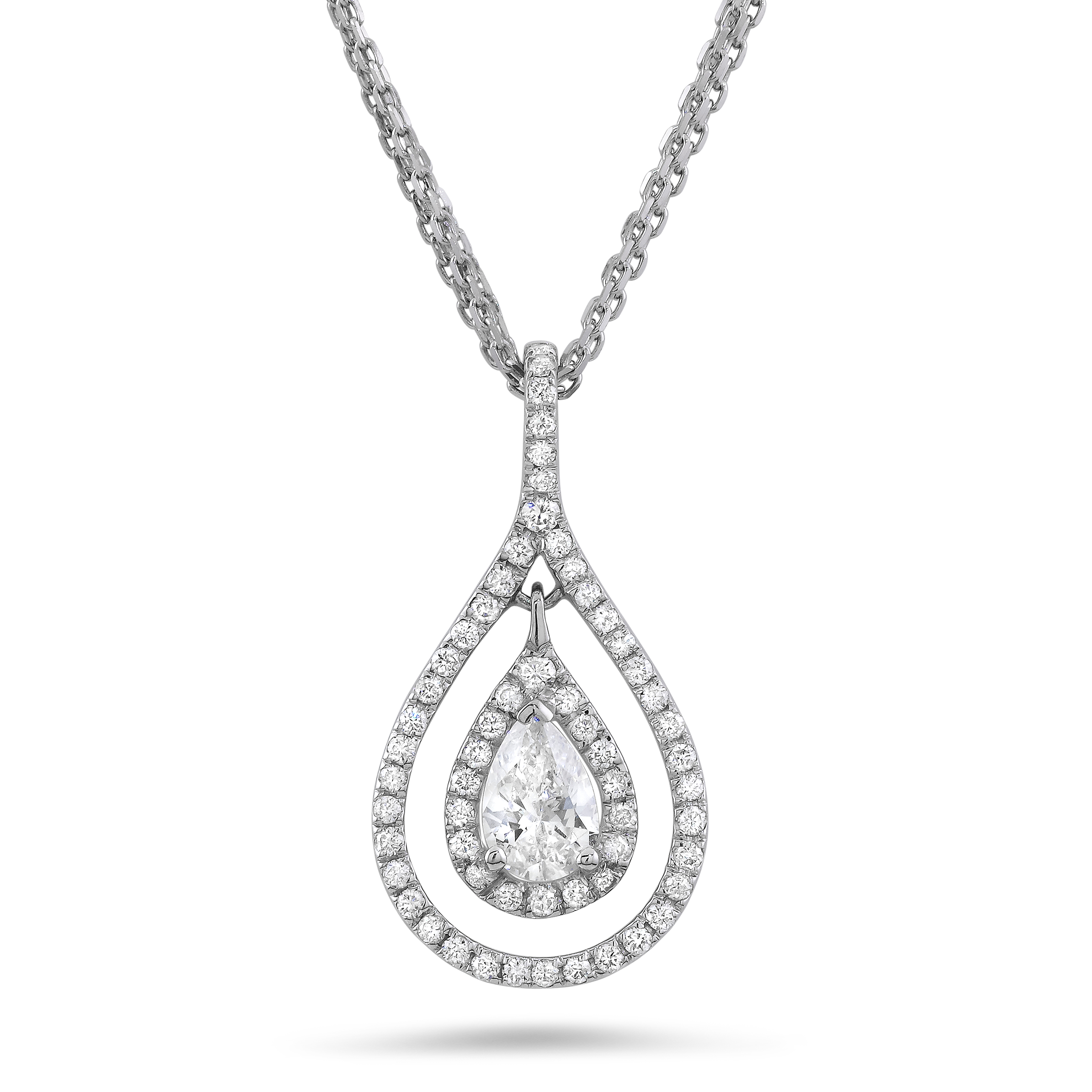 Beautiful Pear Cut Diamond Necklace - Diamond Necklace, Transparent background PNG HD thumbnail