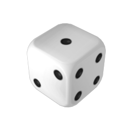 white hexagonal dice, White, 