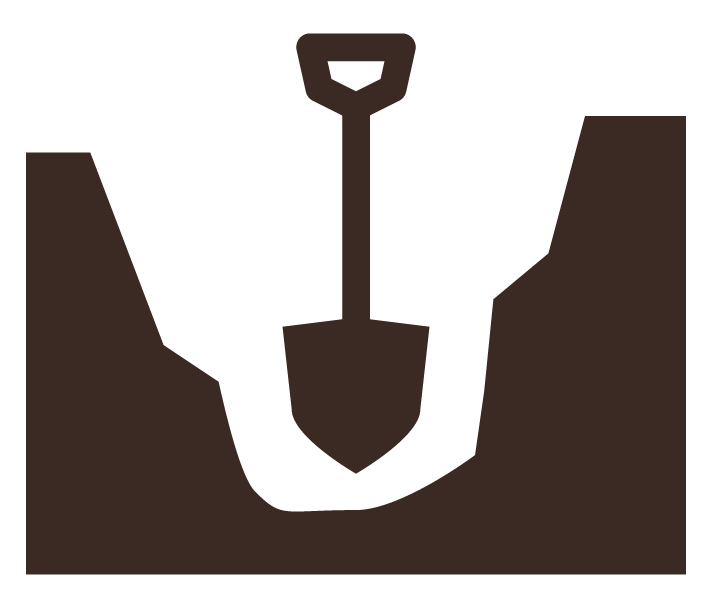 Clip Art Image Of A Shovel Digging A Hole In The Ground - Digging A Hole, Transparent background PNG HD thumbnail