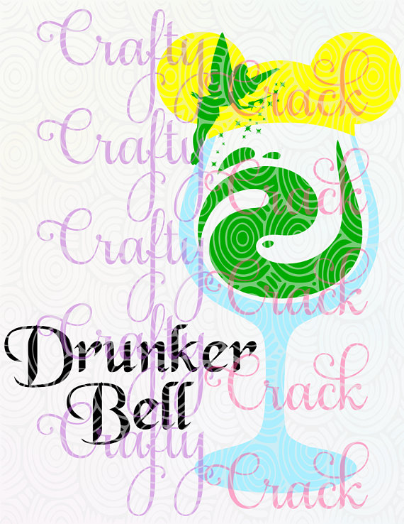Drunker Bell   Tinkerbell Disney Inspired Wine Glass Svg/dxf/png Digital Download For Silhouette Studio/cricut Design Space From Craftycrackco On Etsy Hdpng.com  - Disney Shh, Transparent background PNG HD thumbnail