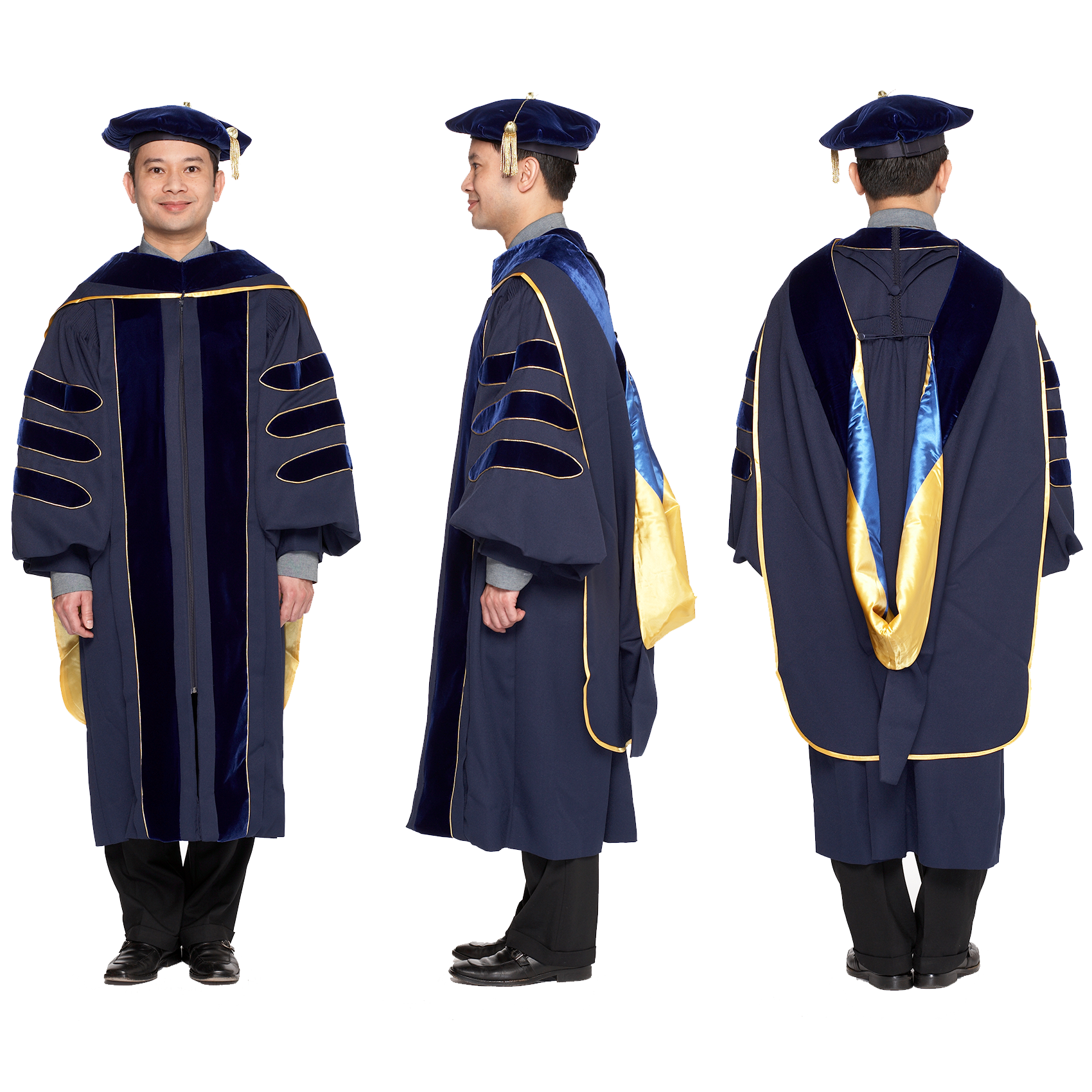 Doctoral Regalia Set For All Uc Campuses. Official Design Phd Gown, Hood, And - Doctoral Tam, Transparent background PNG HD thumbnail